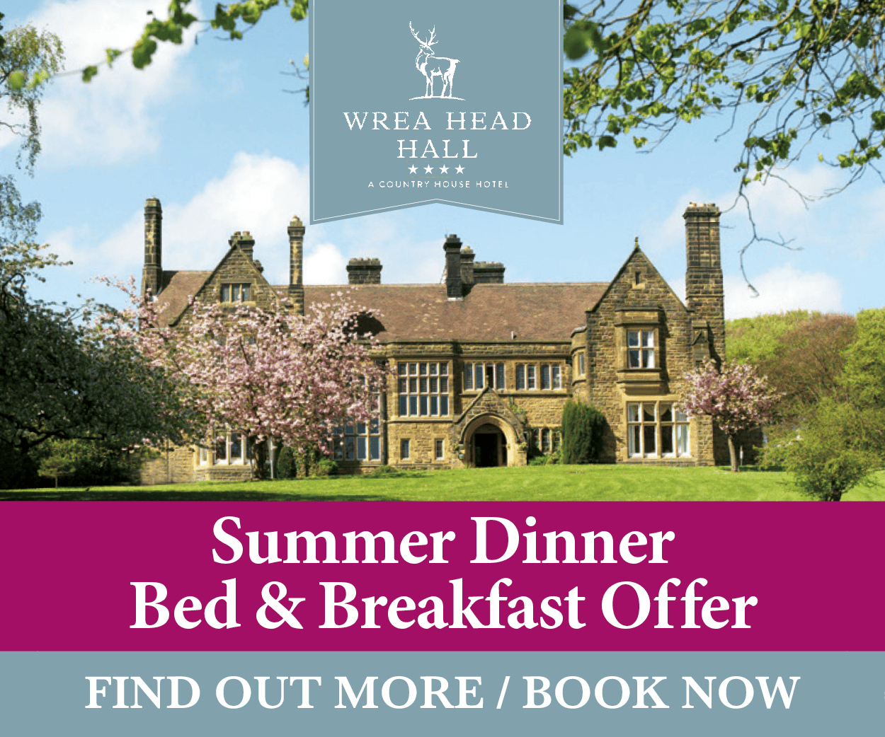 Wrea Head Hall - Summer Dinner Bed & Breakfast Offer