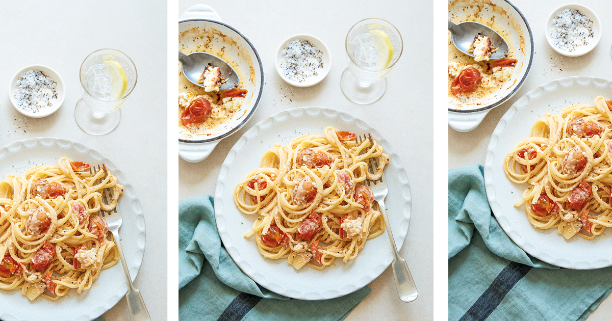 AirFryer Baked Feta, Tomato & Garlic Pasta Living North