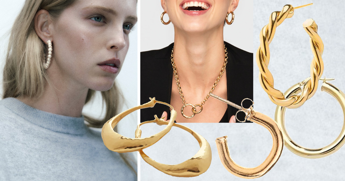 Nine Sets of Hoop Earrings from David Summerfield, Zara, Estella