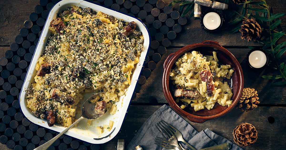 Pigs in Blankets Mac 'n' Cheese Living North